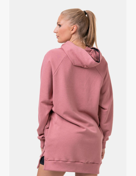 NEBBIA Long Everyday HERO hoodie pink