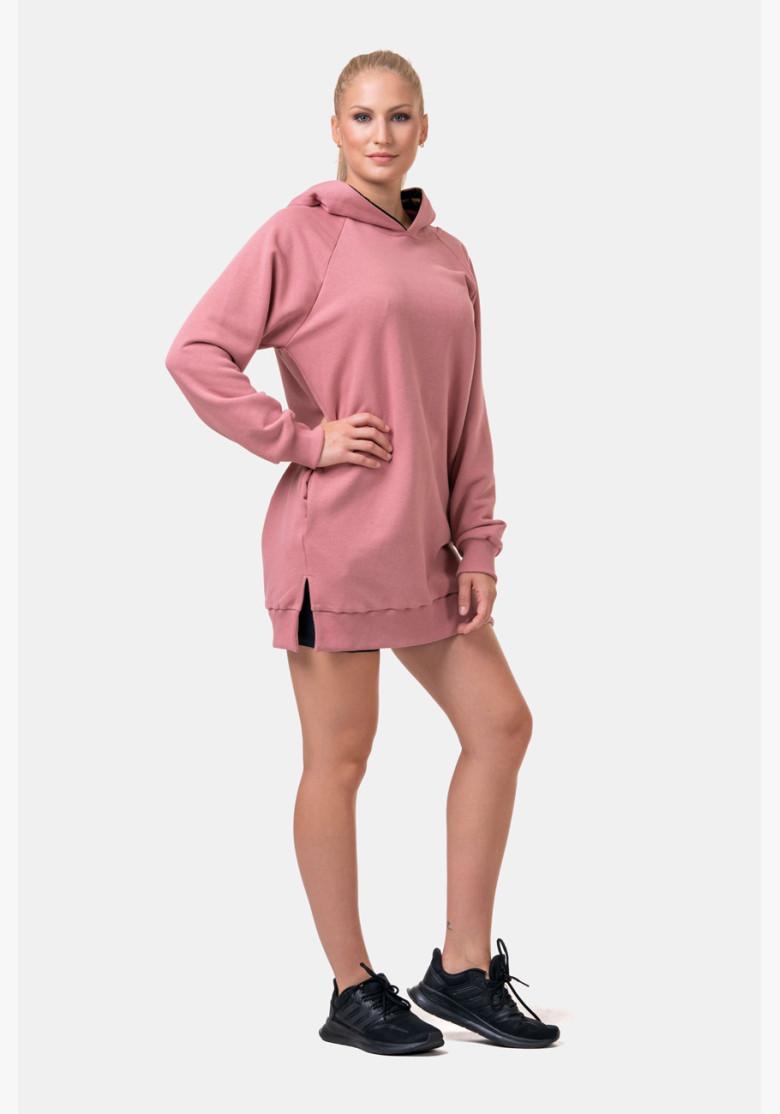 NEBBIA Long Everyday HERO hoodie pink