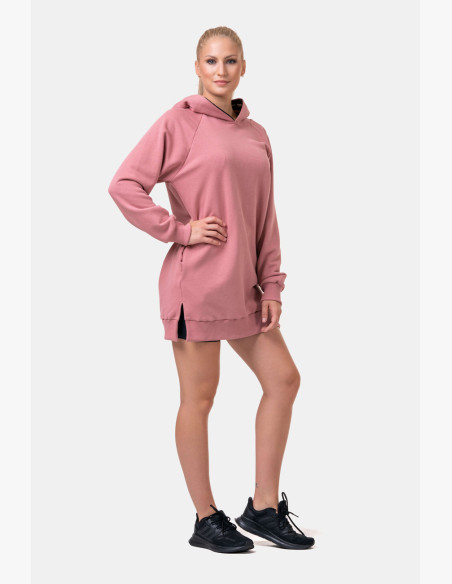 NEBBIA Long Everyday HERO hoodie pink