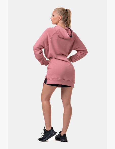 NEBBIA Long Everyday HERO hoodie pink