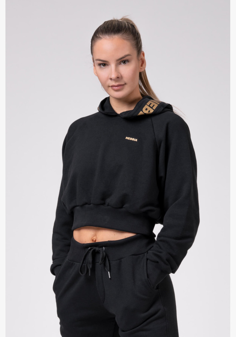 NEBBIA Golden crop sweatshirt black