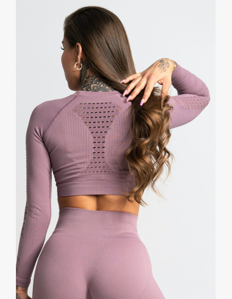 Crop top with long sleeves Wild Rose - Gym Glamour