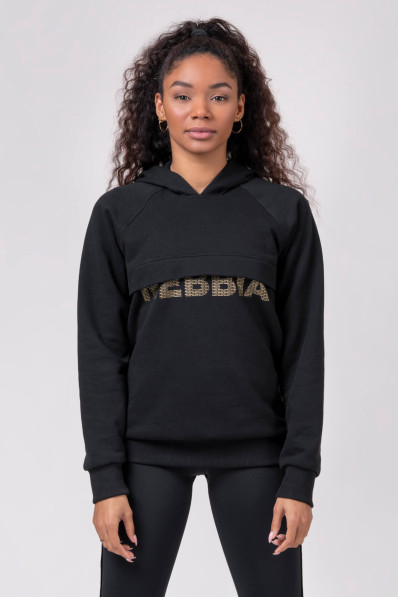 NEBBIA Long sweatshirt "INTENSE FOCUS" black