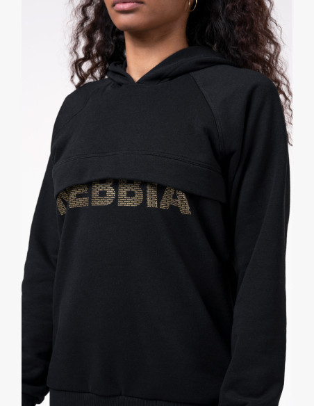 NEBBIA Long sweatshirt "INTENSE FOCUS" black
