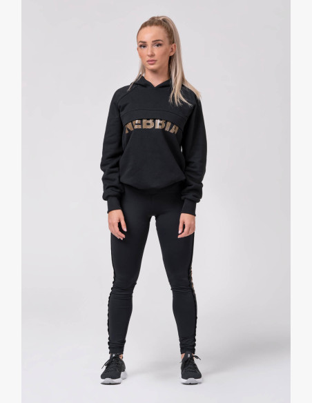 NEBBIA Long sweatshirt "INTENSE FOCUS" black