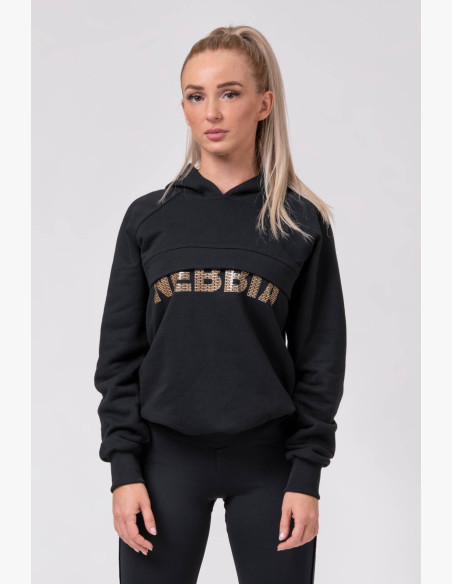 NEBBIA Long sweatshirt "INTENSE FOCUS" black