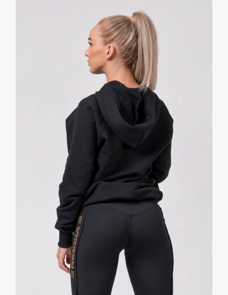 NEBBIA Long sweatshirt "INTENSE FOCUS" black