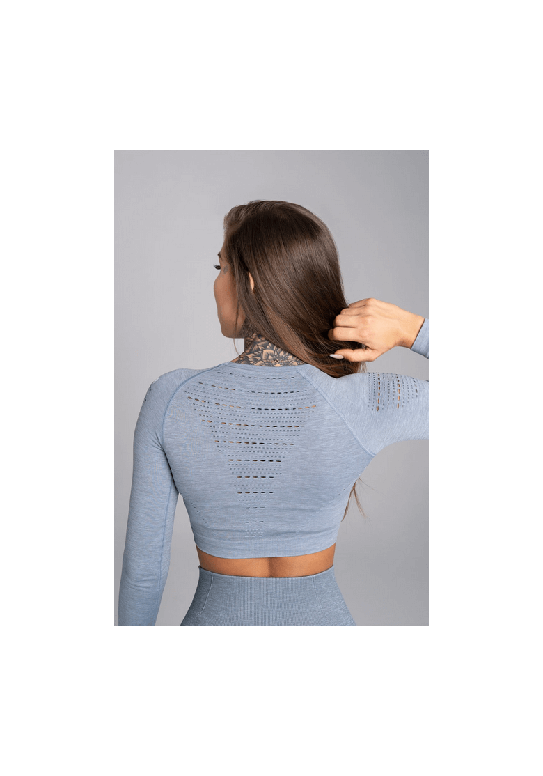 Crop-Top Gym Glamor Steel Melange Crop-Top Gym Glamor Steel Melange