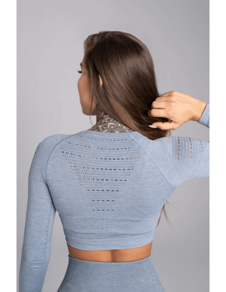 Crop-Top Gym Glamor Steel Melange
