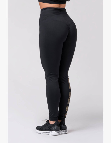NEBBIA Gold Print Leggings Black