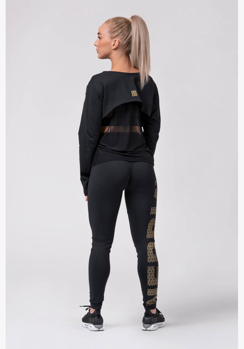 NEBBIA Gold Print Leggings Black