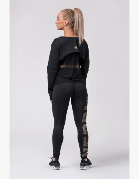 NEBBIA Gold Print Leggings Black