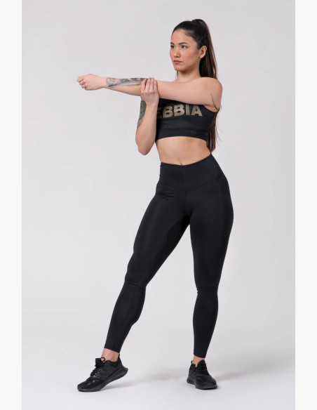 NEBBIA Gold Print Leggings Black