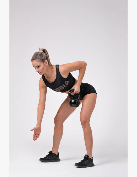 NEBBIA Gold Print Shorts Black