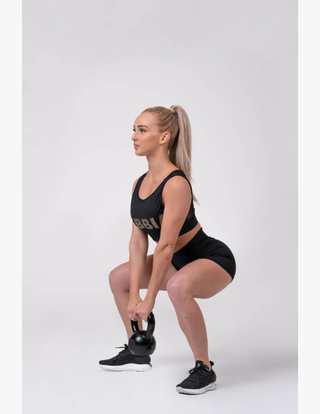 NEBBIA Gold Print Shorts Black