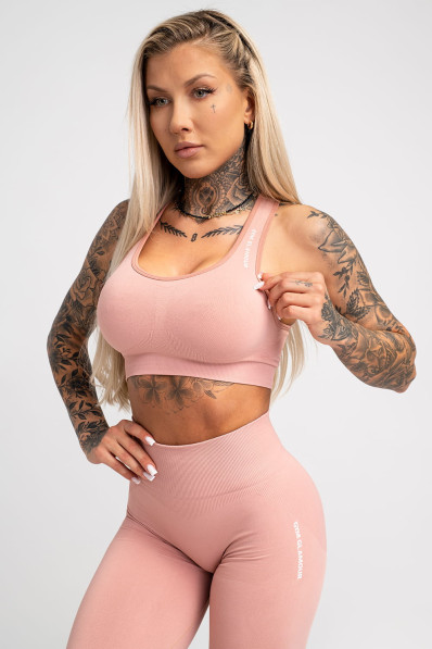 Fitness bra Gym Glamour Compress Rose Tan