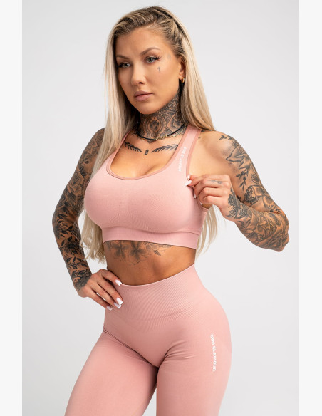 Fitness bra Gym Glamour Compress Rose Tan