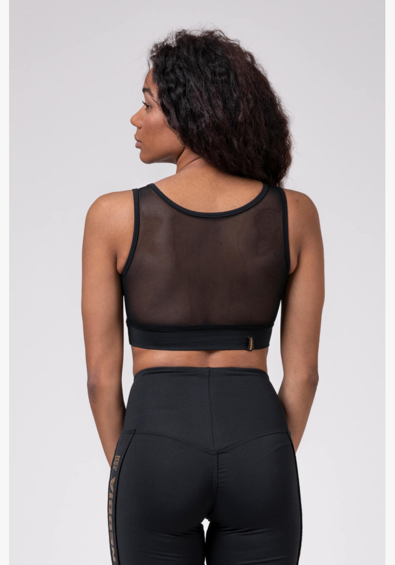 NEBBIA Gold Mesh mini top black