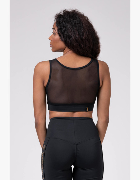 NEBBIA Gold Mesh mini top black