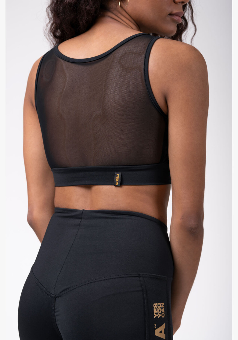NEBBIA Gold Mesh mini top black