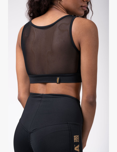 NEBBIA Gold Mesh mini top black