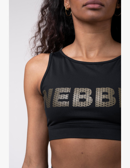 NEBBIA Gold Mesh mini top black