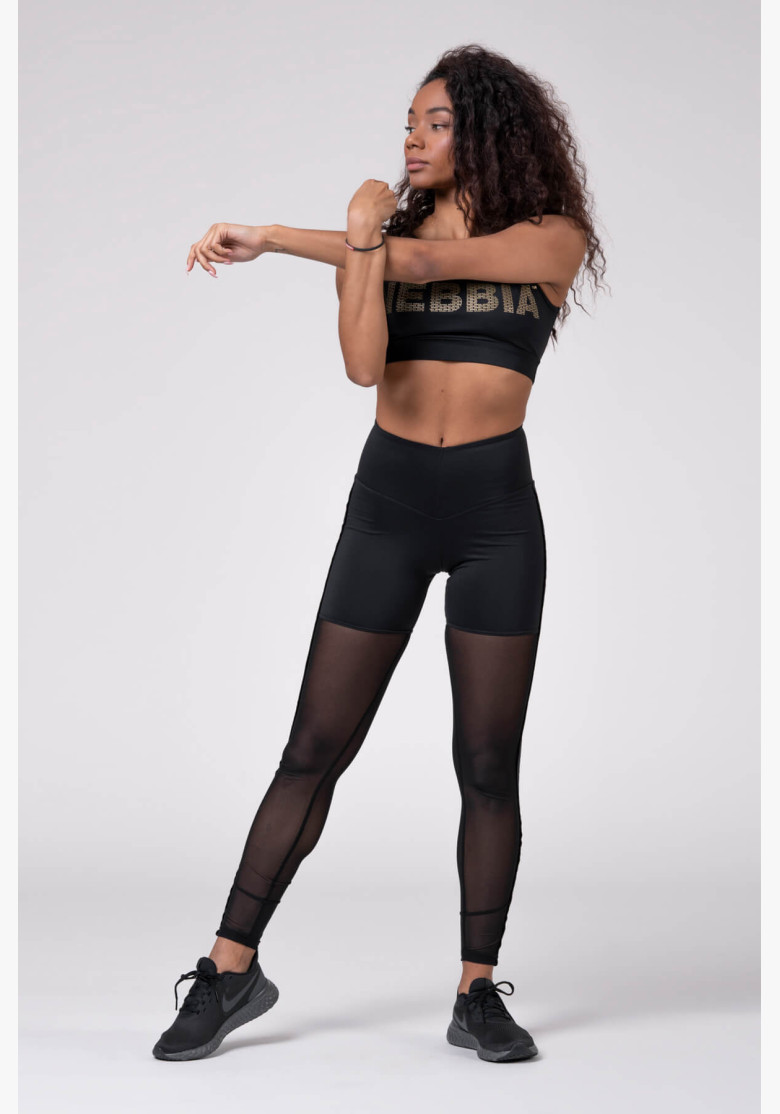 NEBBIA Gold Mesh mini top black