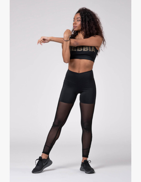 NEBBIA Gold Mesh mini top black