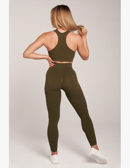Gym Glamour Push Up Leggings Khaki