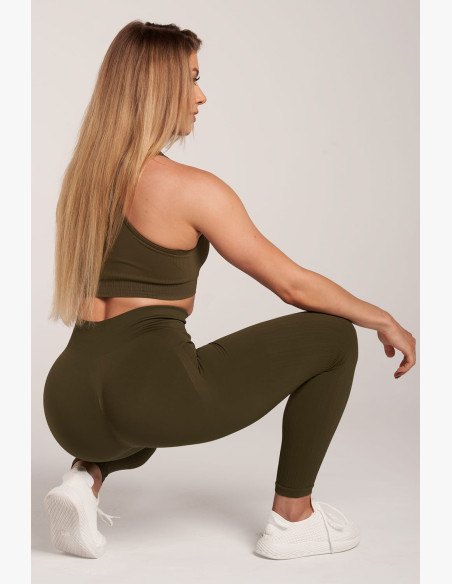 Gym Glamour Push Up Leggings Khaki