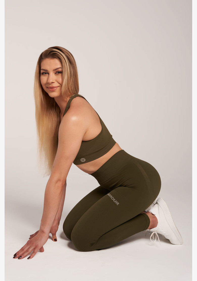 Gym Glamour Push Up Leggings Khaki Gym Glamour Push Up Leggings Khaki