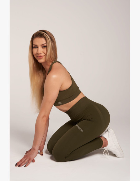 Gym Glamour Push Up Leggings Khaki