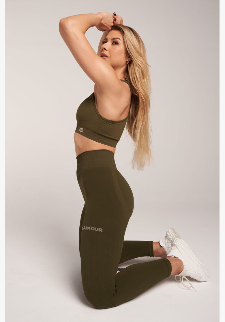 Gym Glamour Push Up Leggings Khaki Gym Glamour Push Up Leggings Khaki