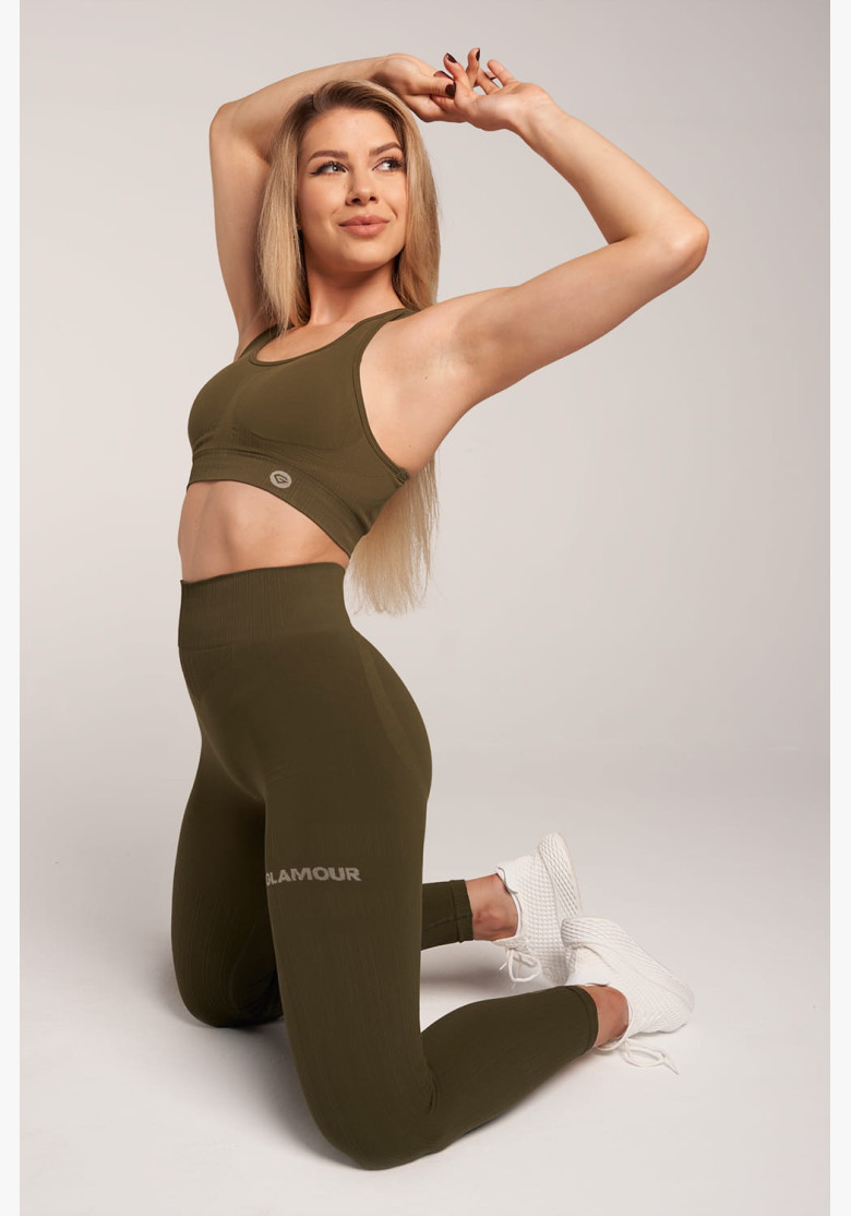 Gym Glamour Push Up Leggings Khaki Gym Glamour Push Up Leggings Khaki