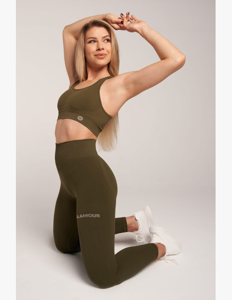 Gym Glamour Push Up Leggings Khaki