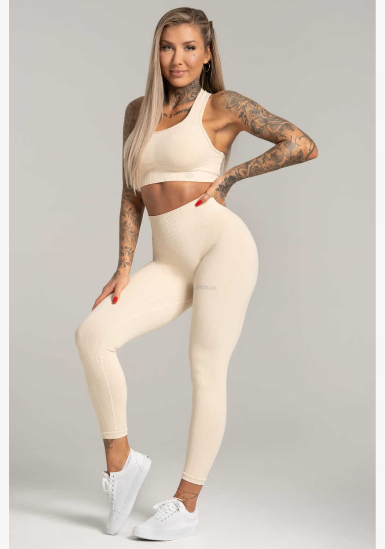 Gym Glamour Push Up Cream Leggings