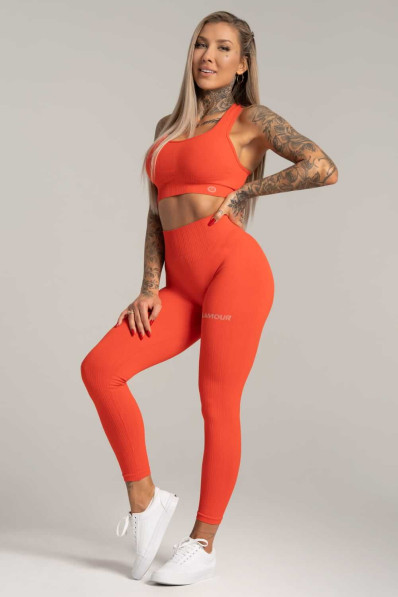 Gym Glamour Push Up Coral Leggings
