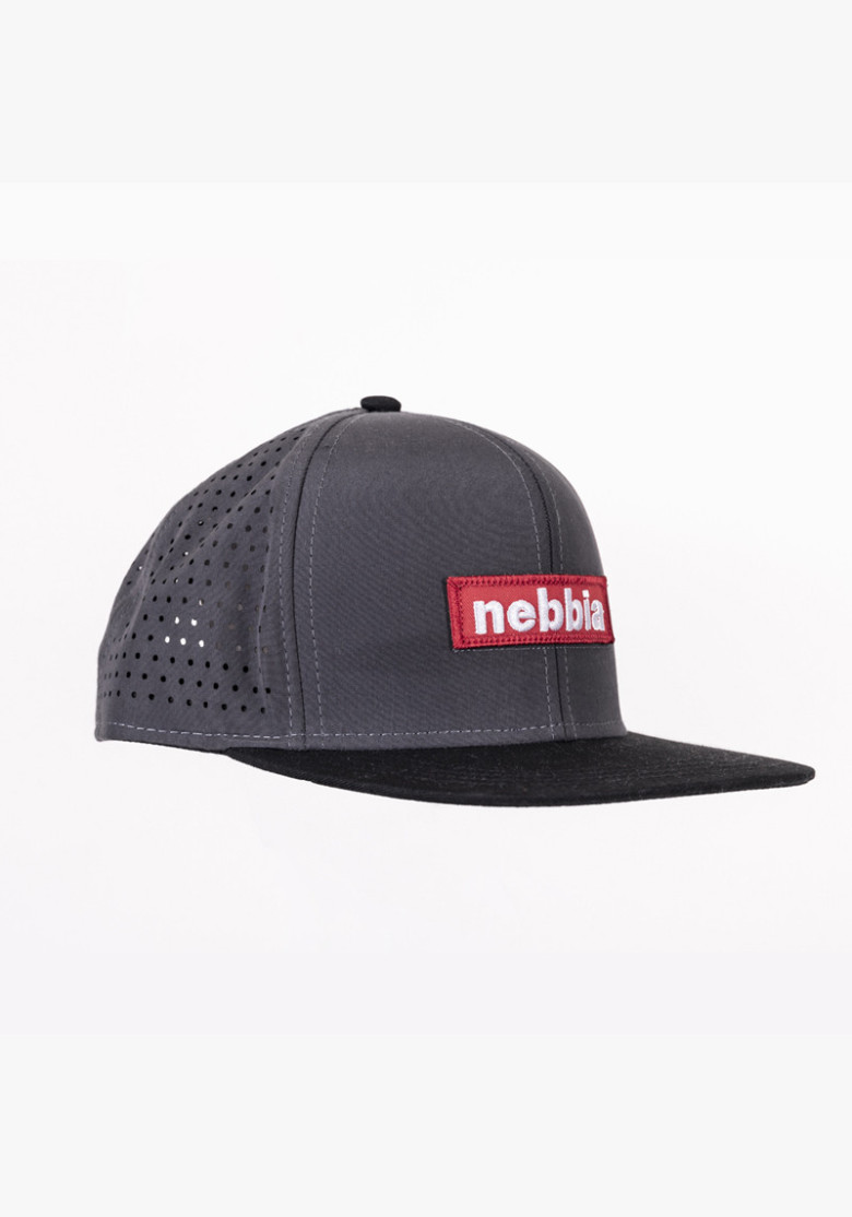 NEBBIA Red Label šiltovka SNAP BACK šedá