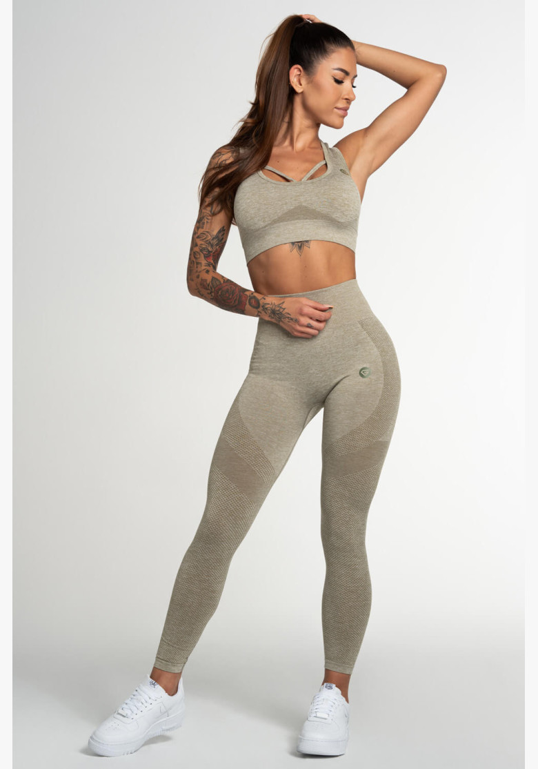 Gym Glamour Fusion Khaki Leggings