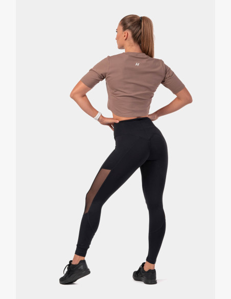 NEBBIA Minimalist Logo NEBBIA Crop T-shirt brown