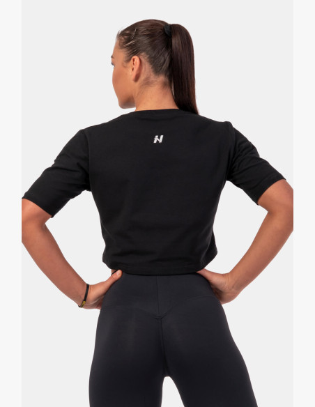 NEBBIA Minimalist Logo NEBBIA Crop T-shirt black