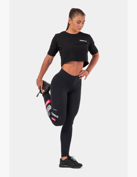NEBBIA Minimalist Logo NEBBIA Crop T-shirt black