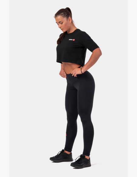 NEBBIA Minimalist Logo NEBBIA Crop T-shirt black