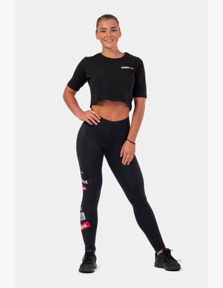 NEBBIA Minimalist Logo NEBBIA Crop T-shirt black