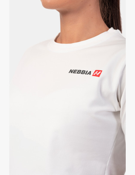 NEBBIA Minimalist Logo NEBBIA Crop T-shirt white