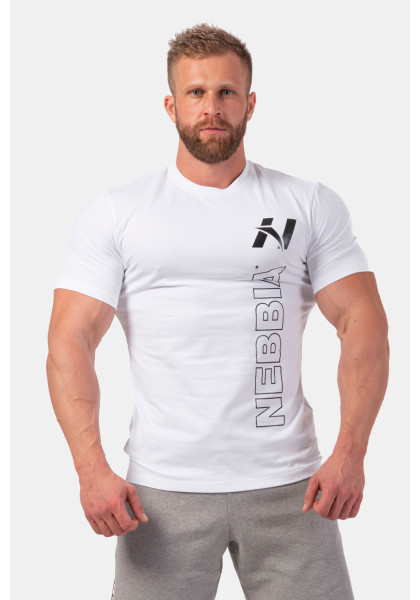 NEBBIA Vertical Logo NEBBIA tričko biela