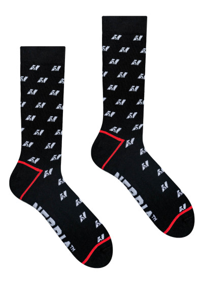 NEBBIA N-pattern high socks black