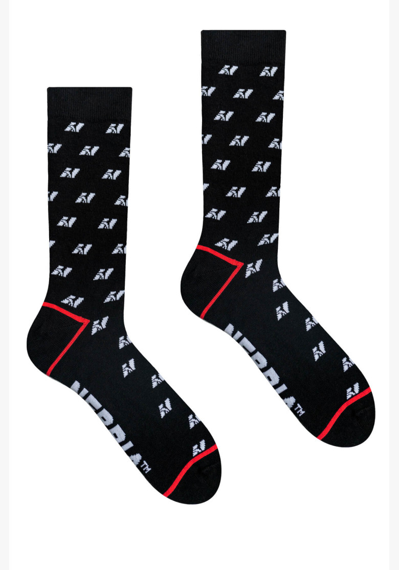 NEBBIA N-pattern high socks black