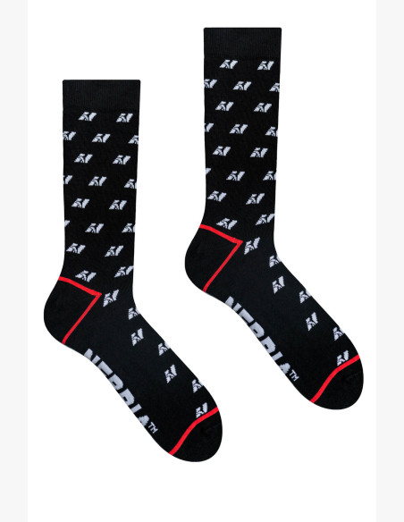 NEBBIA N-pattern high socks black