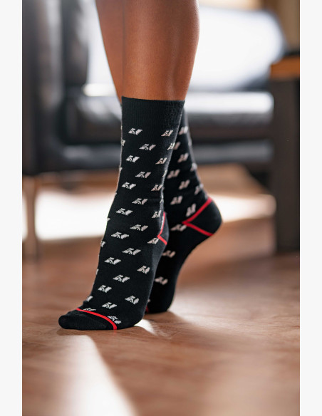 NEBBIA N-pattern high socks black